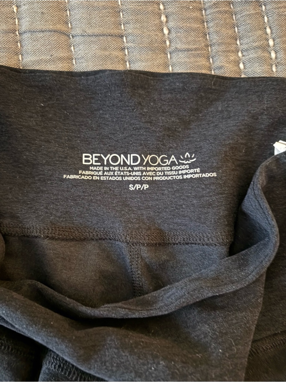 Beyond Yoga Charcoal Black High-Rise Leggings with Logo